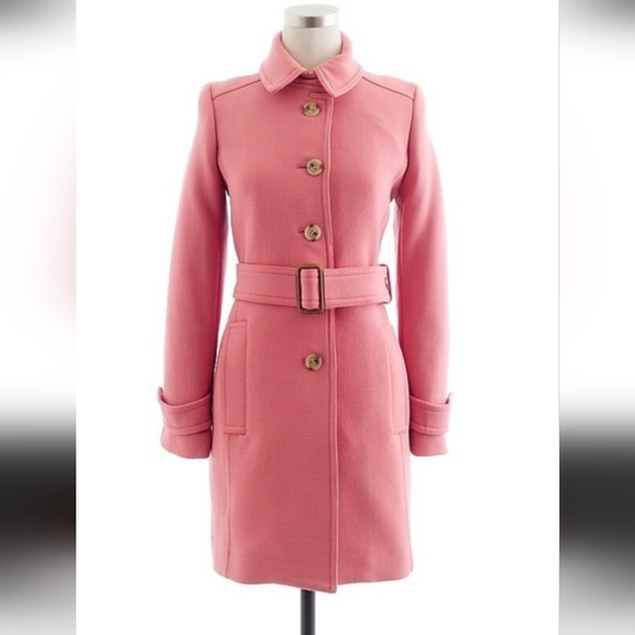 J. Crew Jackets & Blazers - J. Crew Rose Pink Belted Wool-Blend Trench Coat